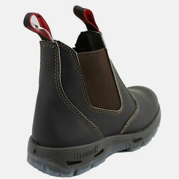 Redback Bobcat Claret Chelsea Style Elastic Sided Soft Toe Work Boots - Picture 3 of 5